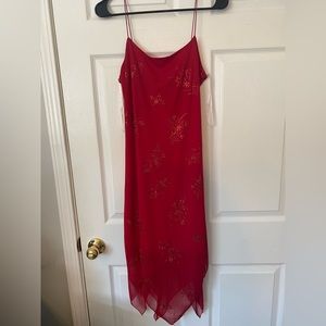 Vintage 90s Byer Too! Red dress with sparkly design
